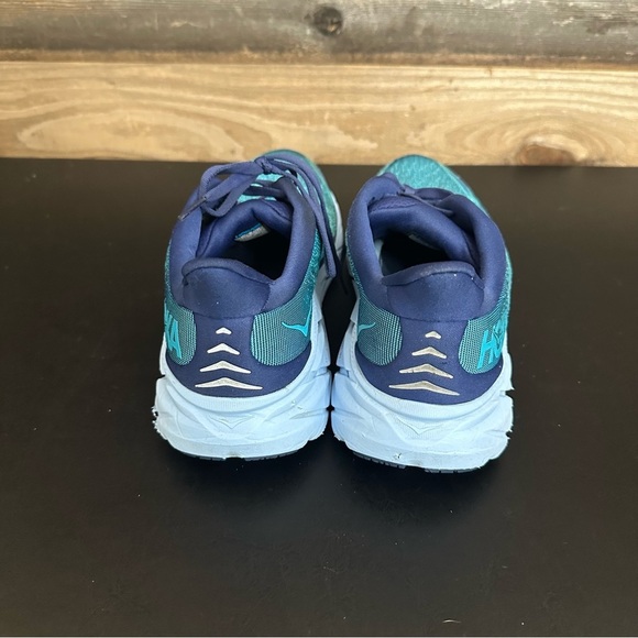 Hoka One One Clifton 8 Men Size 9D Blue Turquoise Athletic Running Shoes Sneaker - Picture 4 of 13